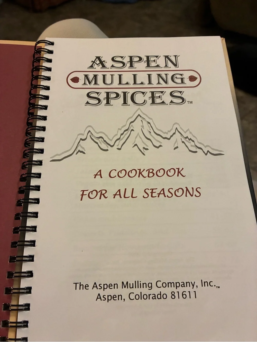 Aspen Mulling Spices Cookbook